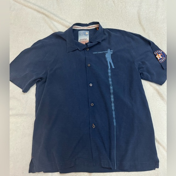 Tommy Bahama Silk Astros Baseball Shirt - Picture 1 of 10